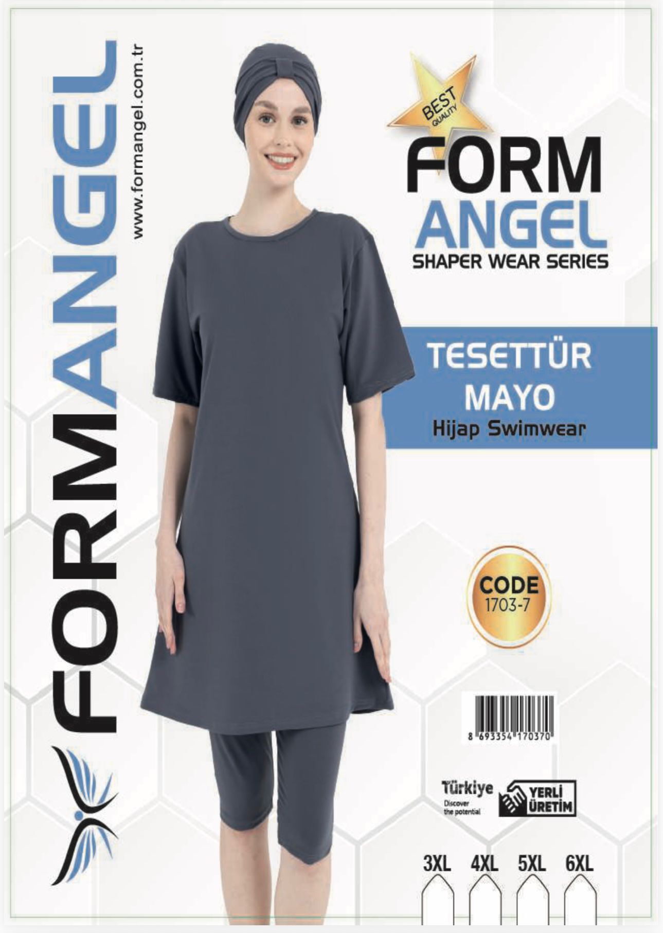 FORM ANGEL 1703-7 BATTAL K.KOL DÜZ TESETTÜR MAYO