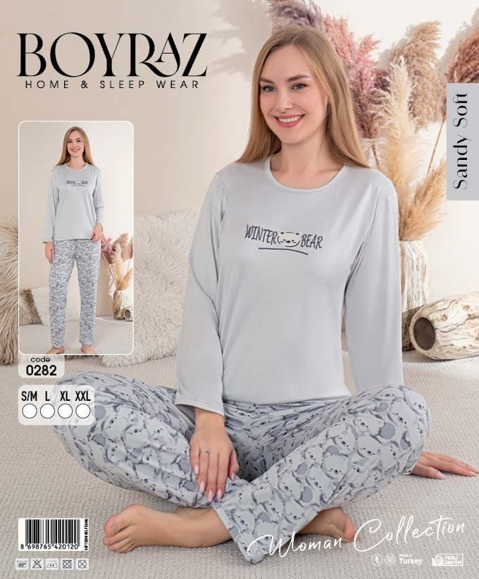 BOYRAZ 0282 BAYAN SENDY SOFT  PİJAMA TAKIMI