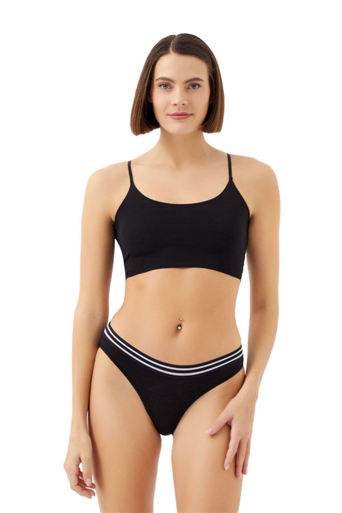 COTTONHILL 0338 BAYAN SPOR ŞERİT LASTİKLİ BİKİNİ
