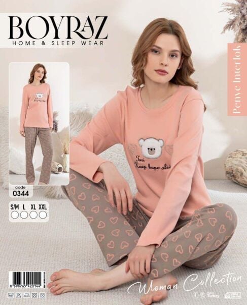 BOYRAZ 0344 BAYAN PENYE İNTERLOK PİJAMA TAKIMI