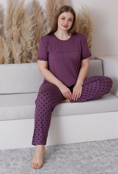 PİJAMONİ 7665-1 MİLAN BATTAL KISA KOL PİJAMA TAKIM
