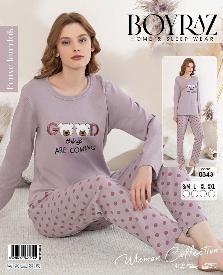 BOYRAZ 0343 BAYAN PENYE İNTERLOK PİJAMA TAKIMI