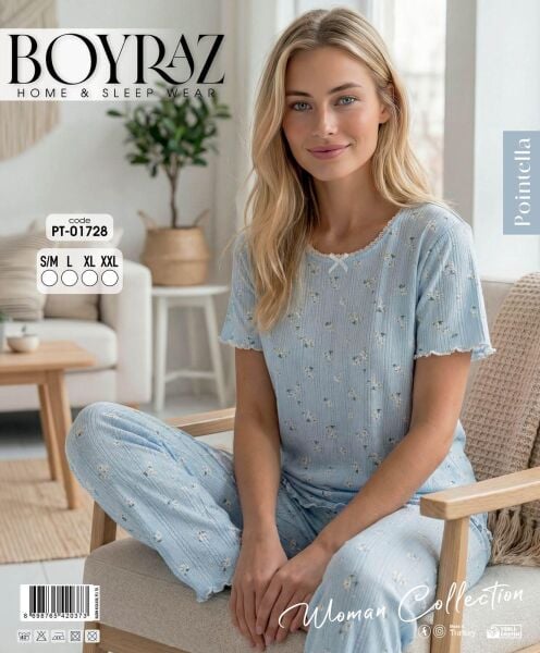 BOYRAZ 01728 POİNTELLA KISA KOL PİJAMA TAKIM