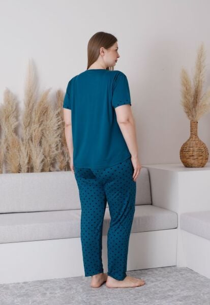 PİJAMONİ 7665-5 MİLAN BATTAL KISA KOL PİJAMA TAKIM