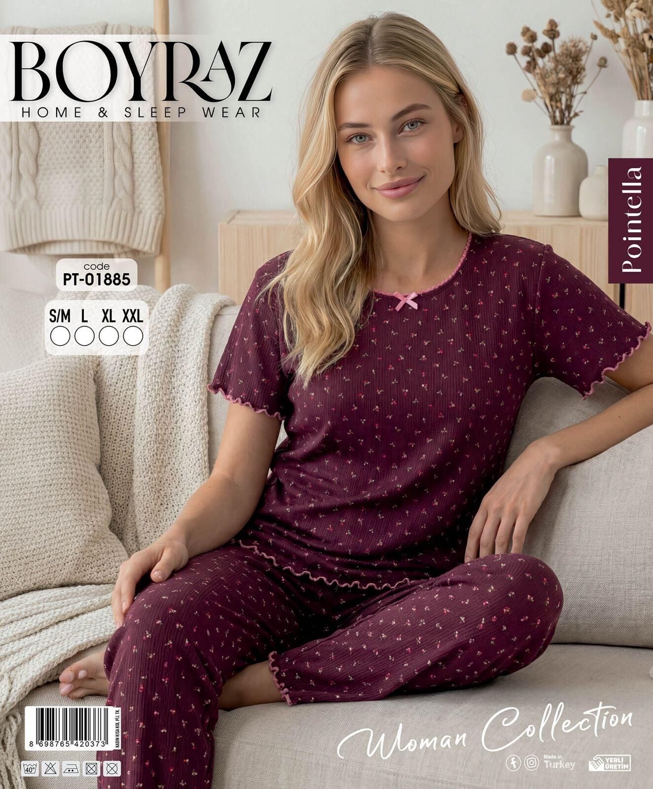 BOYRAZ 01885 POİNTELLA KISA KOL PİJAMA TAKIM
