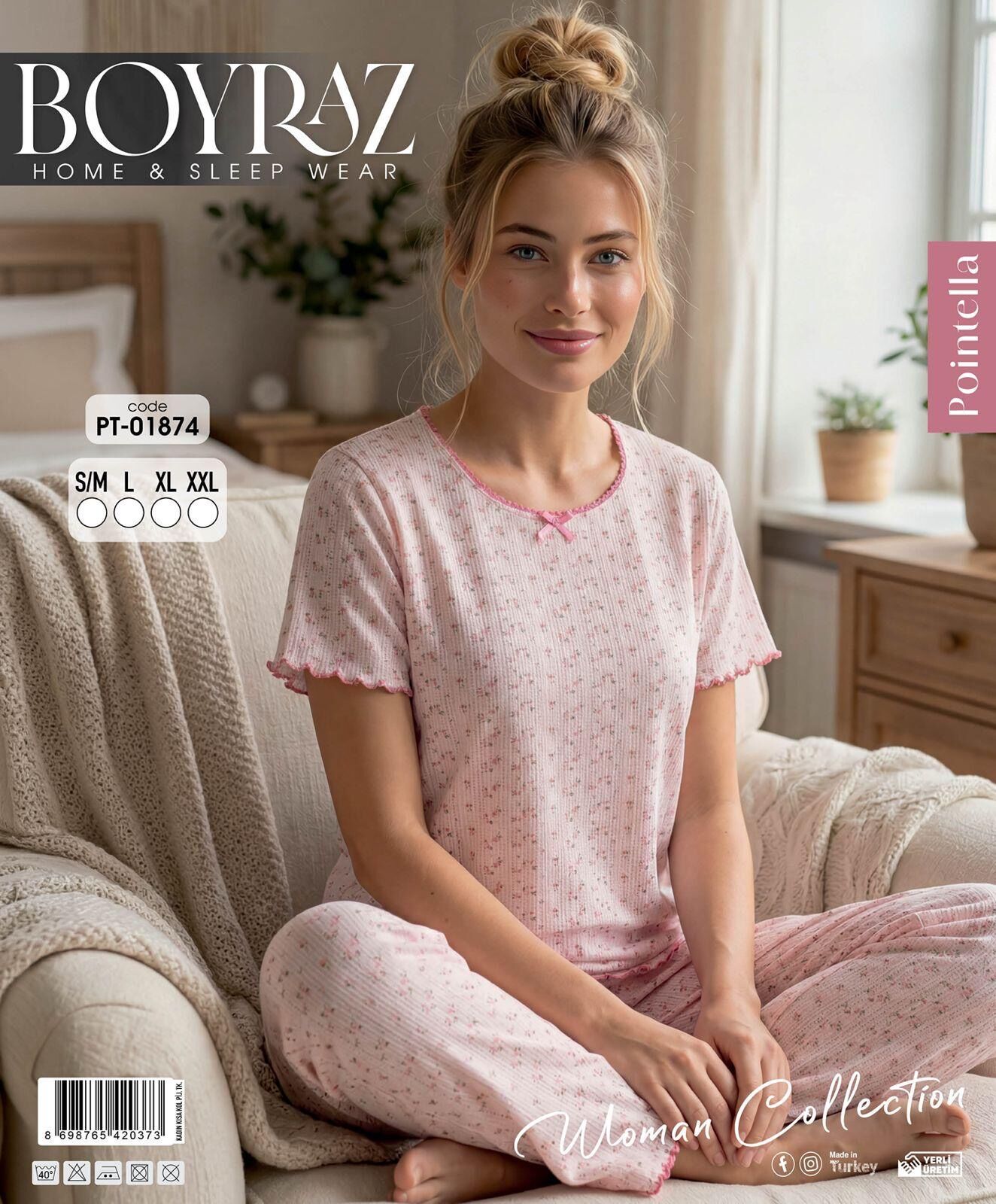 BOYRAZ 01874 POİNTELLA KISA KOL PİJAMA TAKIM