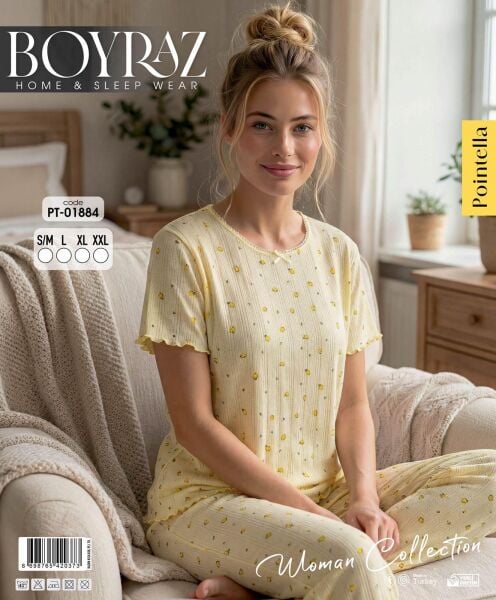 BOYRAZ 01884 POİNTELLA KISA KOL PİJAMA TAKIM
