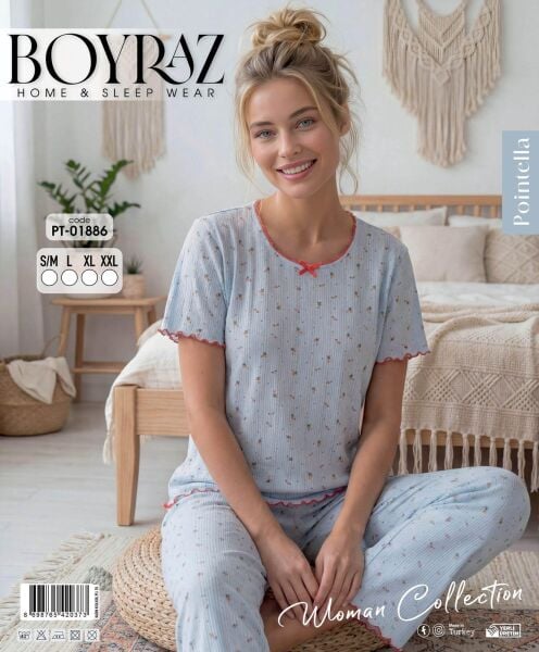 BOYRAZ 01886 POİNTELLA KISA KOL PİJAMA TAKIM