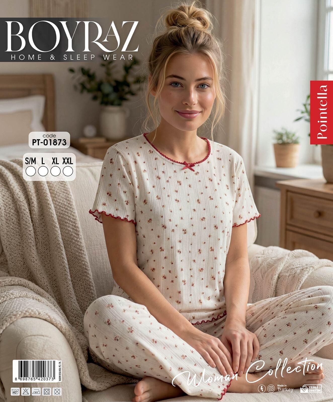 BOYRAZ 01873 POİNTELLA KISA KOL PİJAMA TAKIM