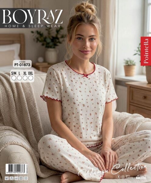 BOYRAZ 01873 POİNTELLA KISA KOL PİJAMA TAKIM