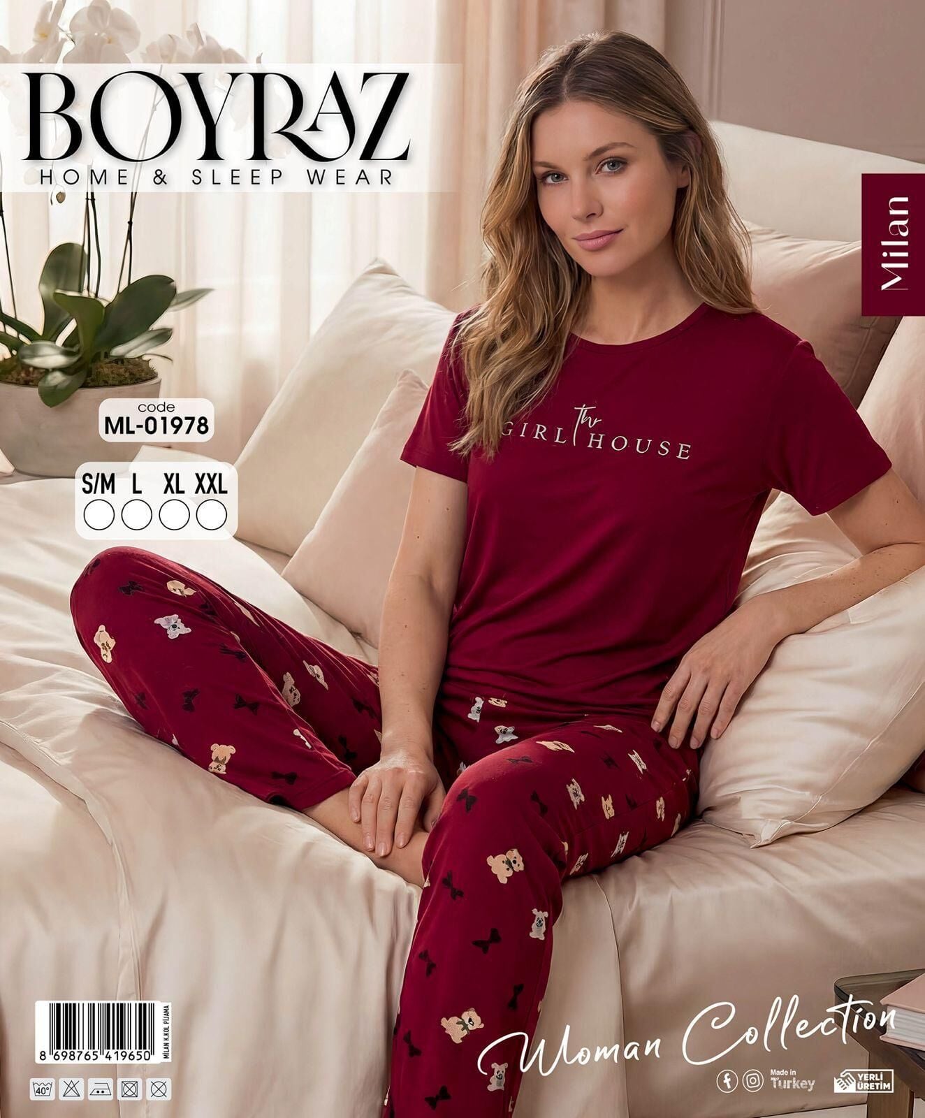 BOYRAZ 01978 MİLAN KISA KOL PİJAMA TAKIM