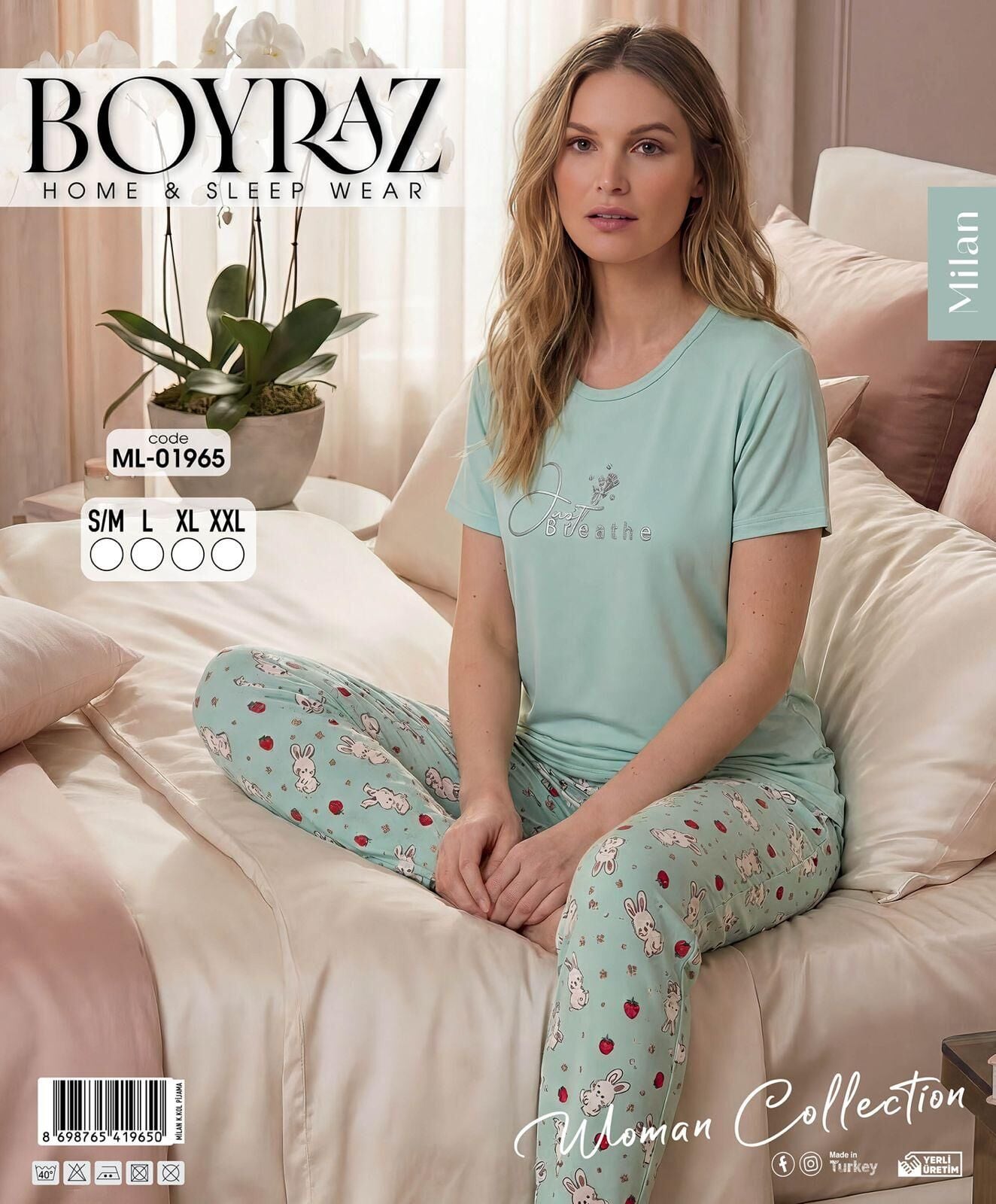 BOYRAZ 01965 MİLAN KISA KOL PİJAMA TAKIM