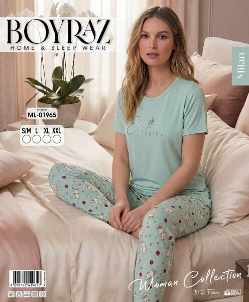 BOYRAZ 01965 MİLAN KISA KOL PİJAMA TAKIM