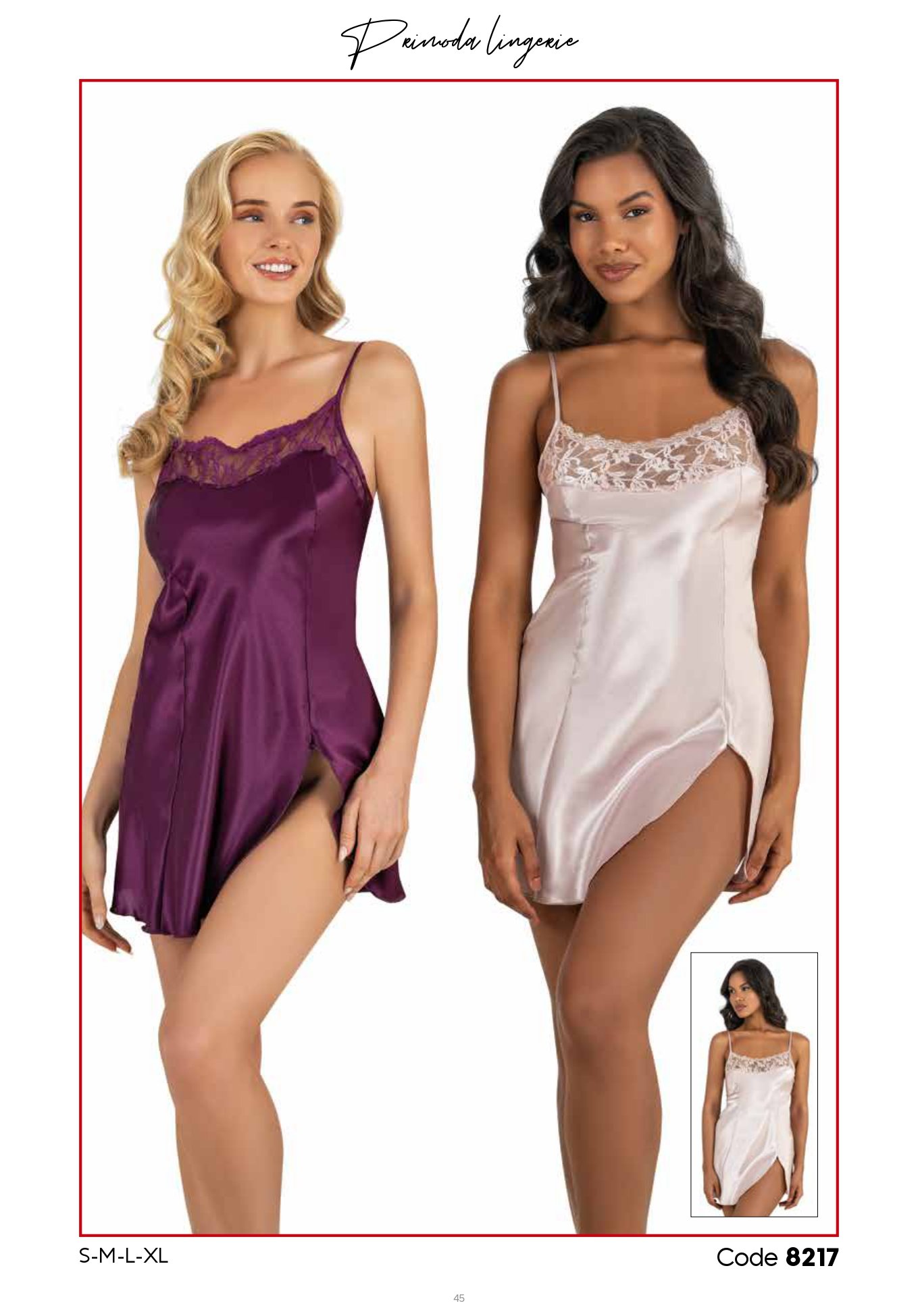 PRİMODA 8217 SATEN KISA GECELİK