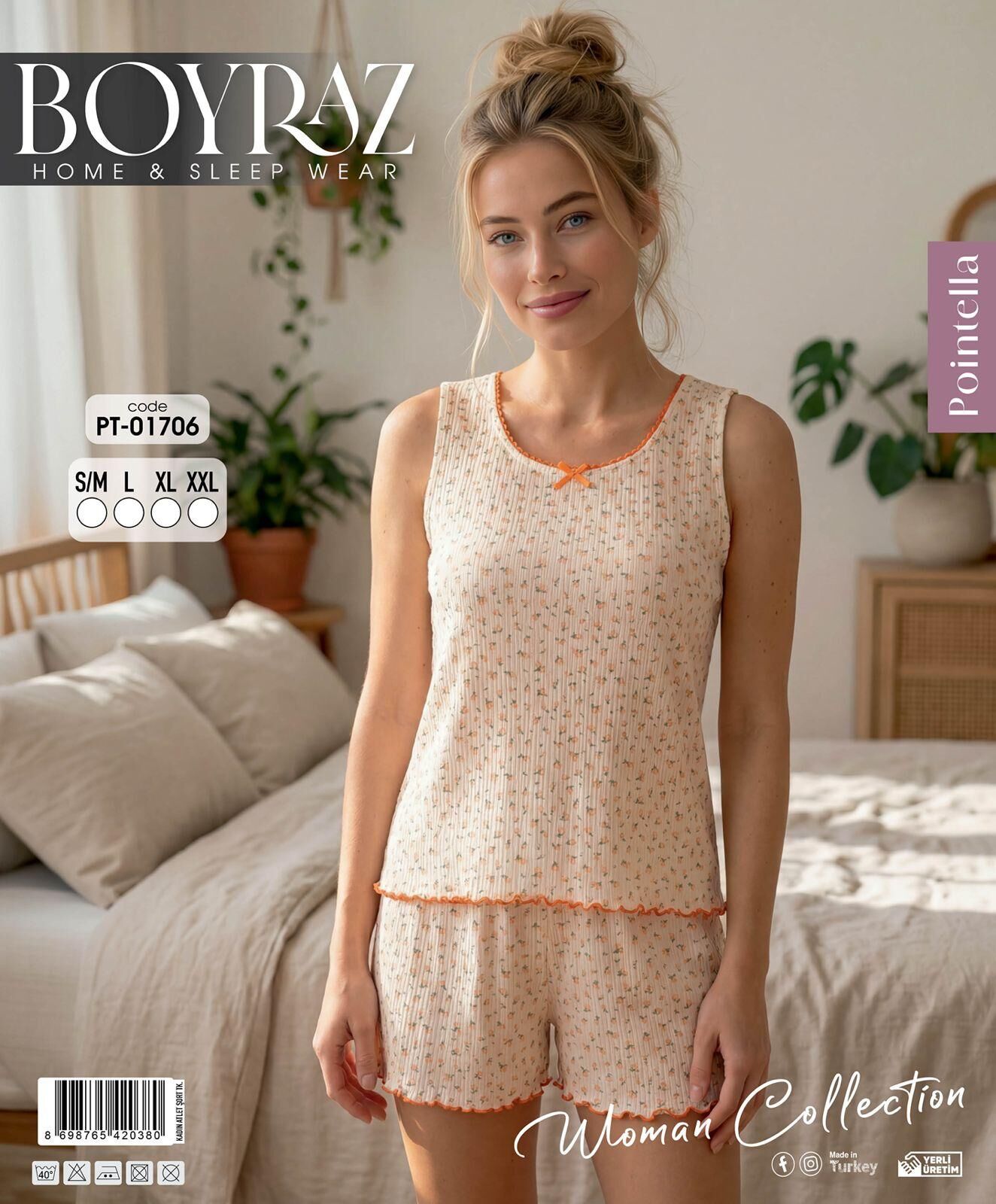 BOYRAZ 01706 POİNTELLA ATLET ŞORTLU PİJAMA TAKIM