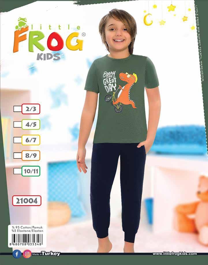 FROG 21004 ERKEK ÇOCUK KISA KOL PİJAMA TK 3-11 YŞ