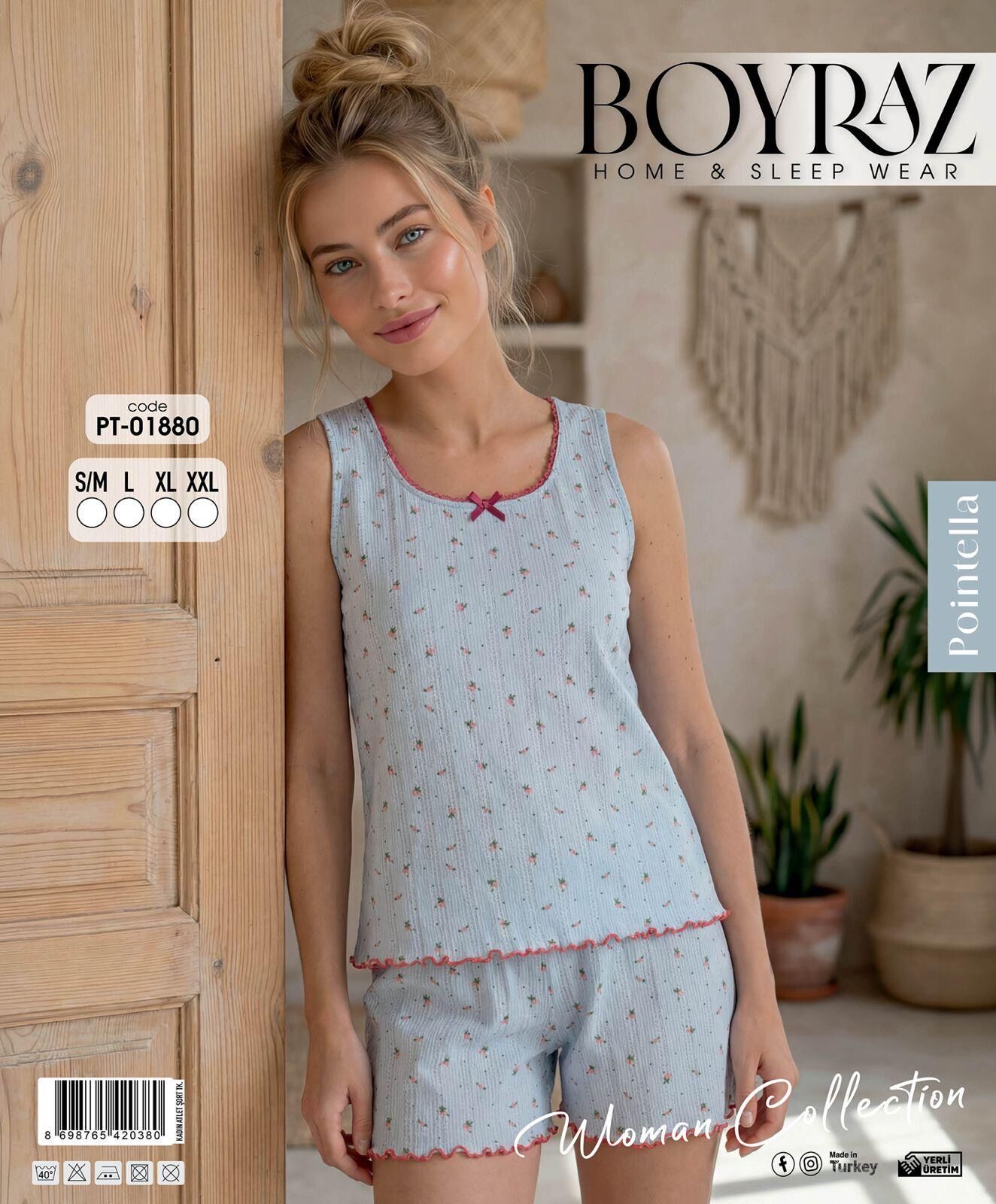 BOYRAZ 01880 POİNTELLA ATLET ŞORTLU PİJAMA TAKIM