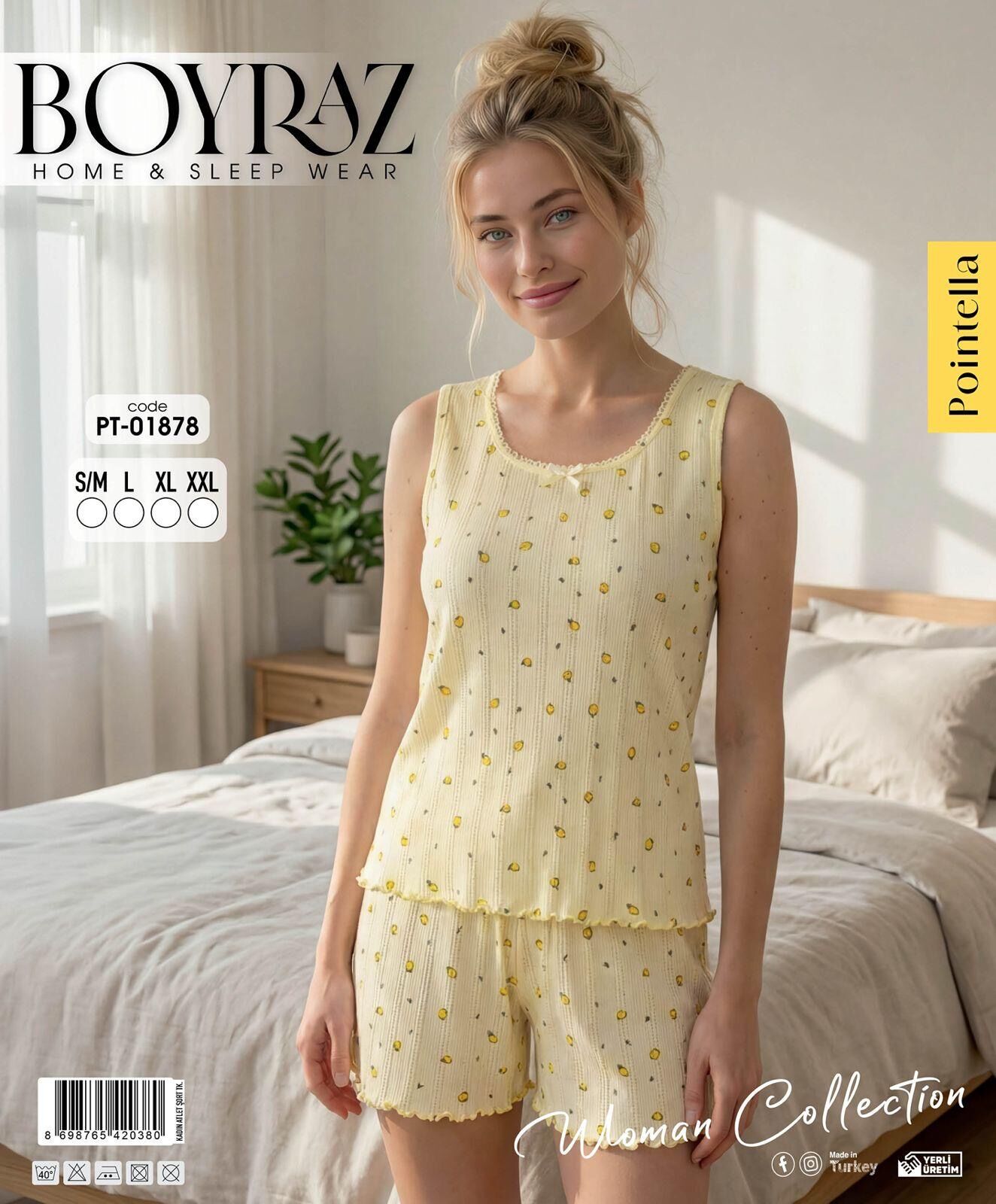 BOYRAZ 01878 POİNTELLA ATLET ŞORTLU PİJAMA TAKIM