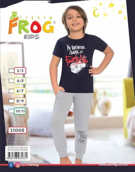 FROG 21008 ERKEK ÇOCUK KISA KOL PİJAMA TK 3-11 YŞ