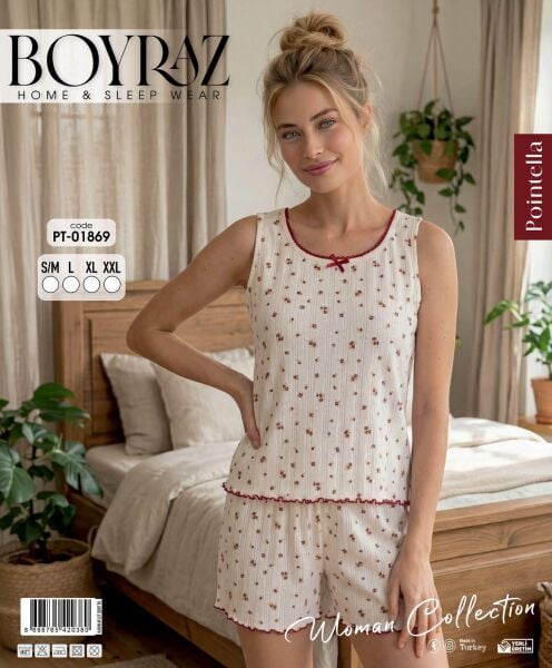 BOYRAZ 01869 POİNTELLA ATLET ŞORTLU PİJAMA TAKIM