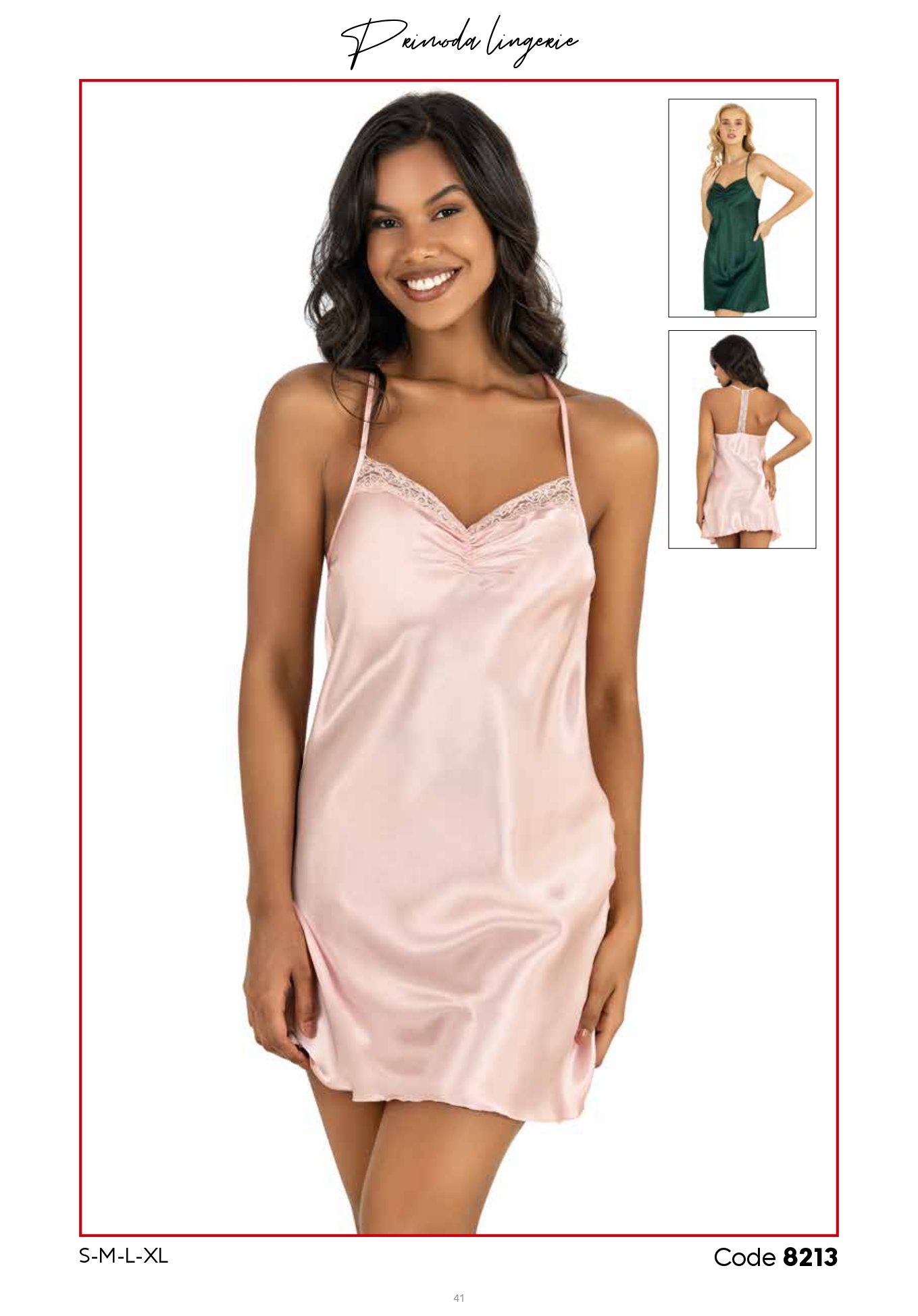 PRİMODA 8213 SATEN KISA GECELİK
