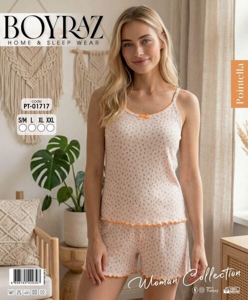 BOYRAZ 01717 POİNTELLA İPASKI ŞORTLU PİJAMA TAKIM