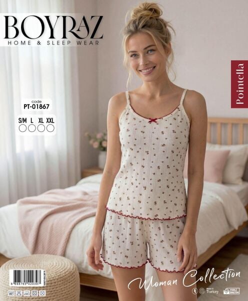 BOYRAZ 01867 POİNTELLA İPASKI ŞORTLU PİJAMA TAKIM
