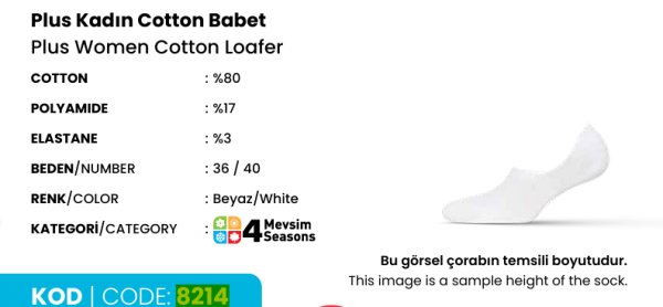DÜNDAR 8214 BAYAN PLUS PENYE BABET ÇORAP