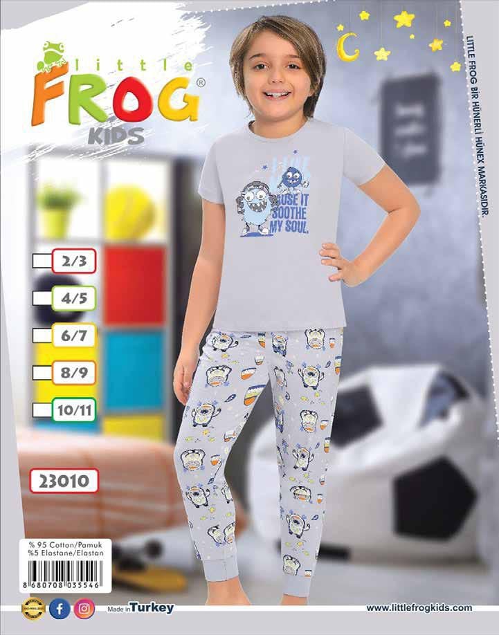 FROG 23010 ERKEK ÇOCUK KISA KOL PİJAMA TK 3-11 YŞ