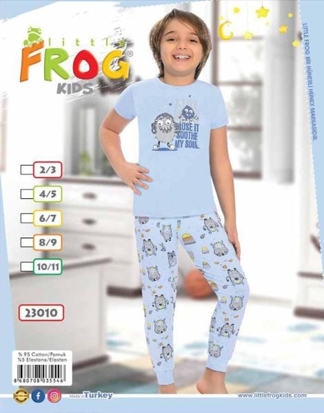 FROG 23010 ERKEK ÇOCUK KISA KOL PİJAMA TK 3-11 YŞ