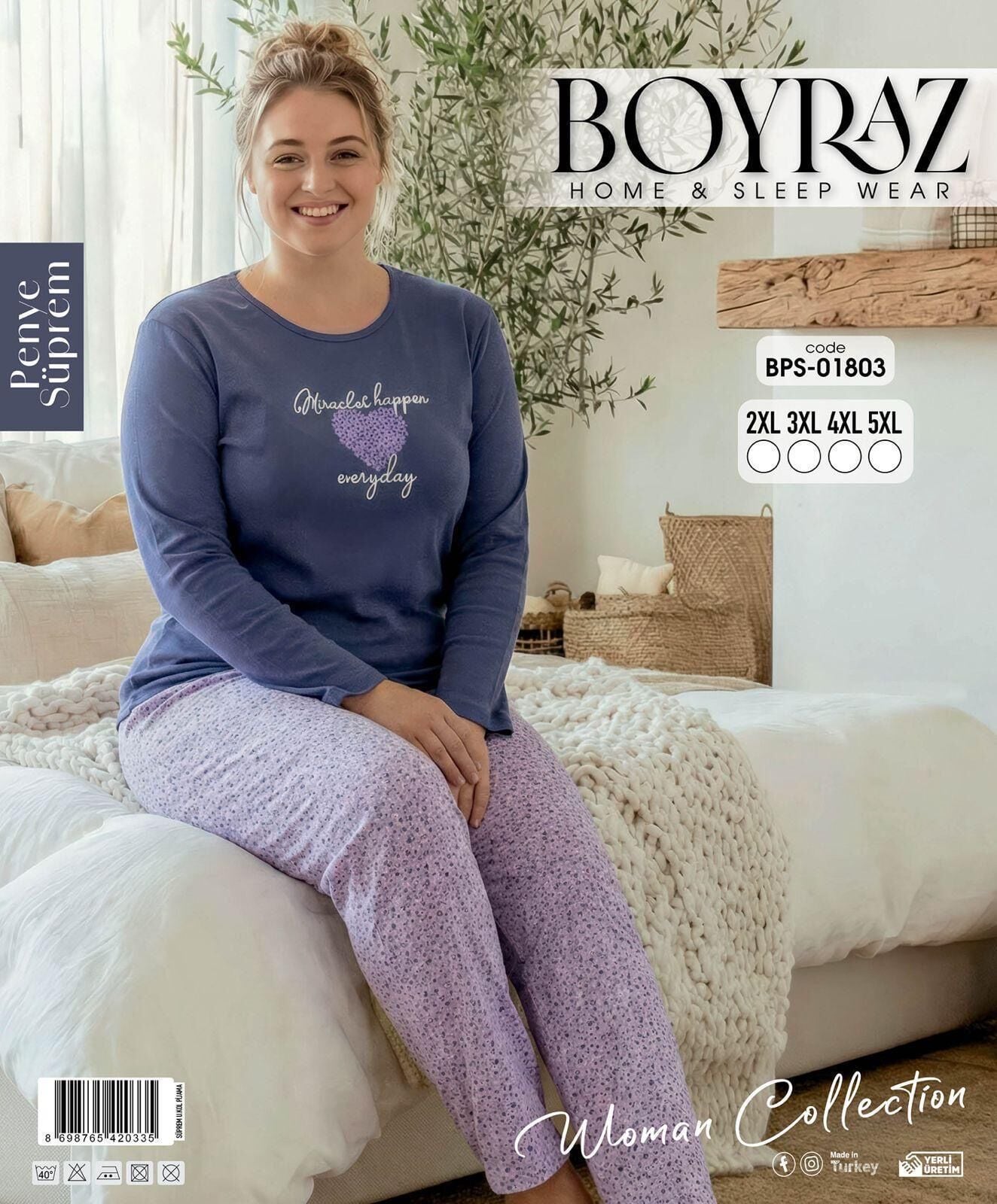 BOYRAZ 01803 SÜPREM PENYE BATTAL PİJAMA TAKIM