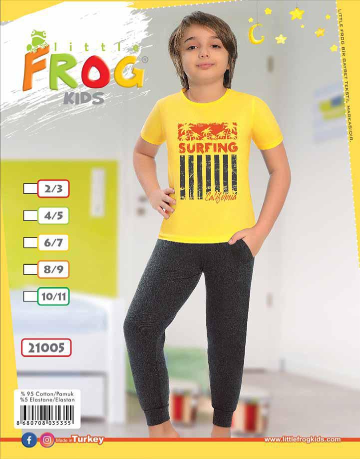 FROG 21005 ERKEK ÇOCUK KISA KOL PİJAMA TK 3-11 YŞ