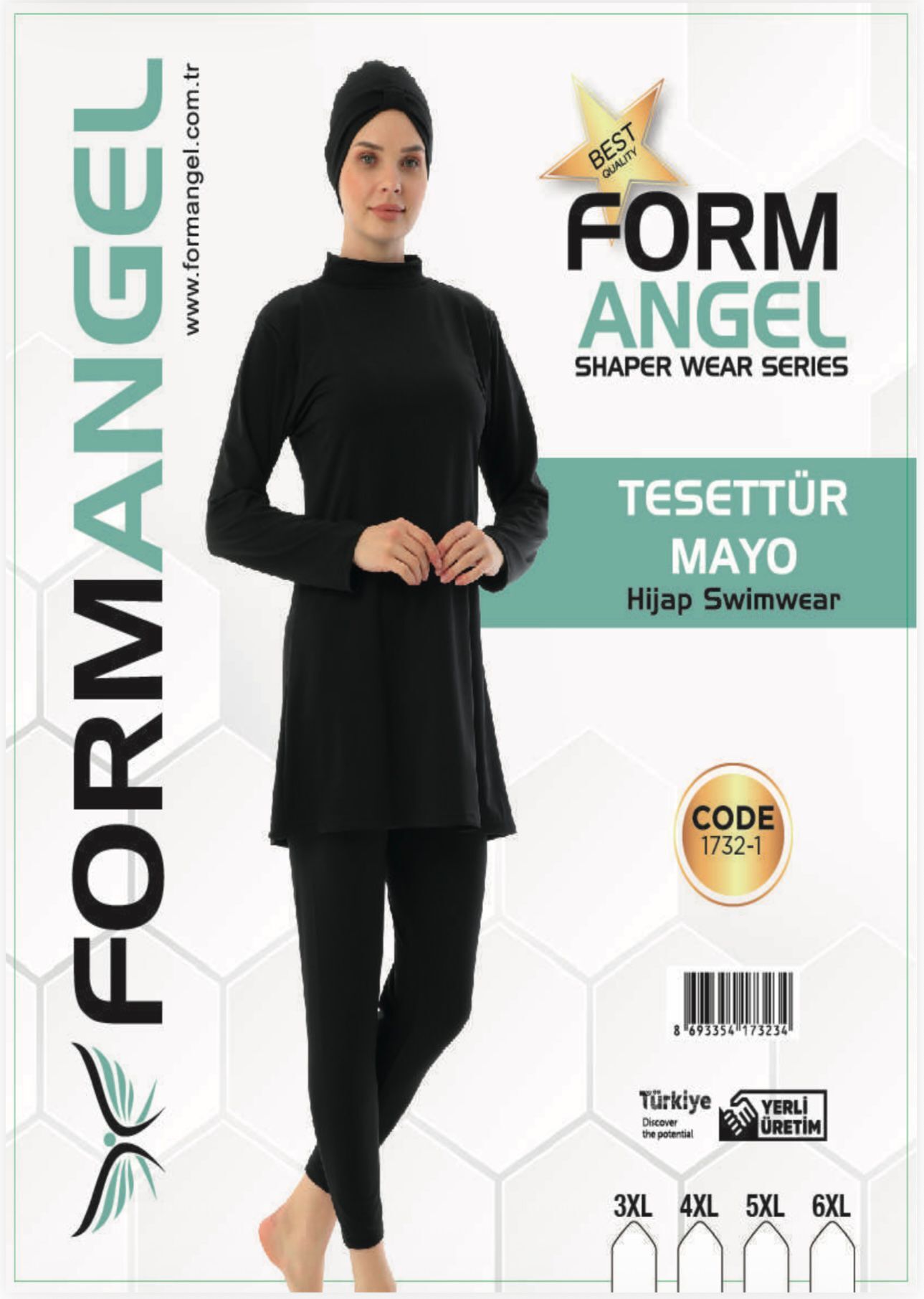 FORM ANGEL 1732-1 BATTAL U.KOL DÜZ TESETTÜR MAYO