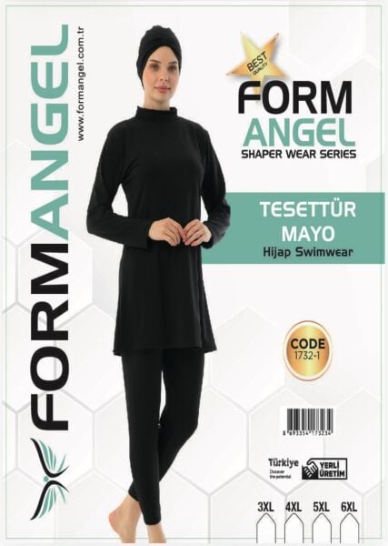 FORM ANGEL 1732-1 BATTAL U.KOL DÜZ TESETTÜR MAYO