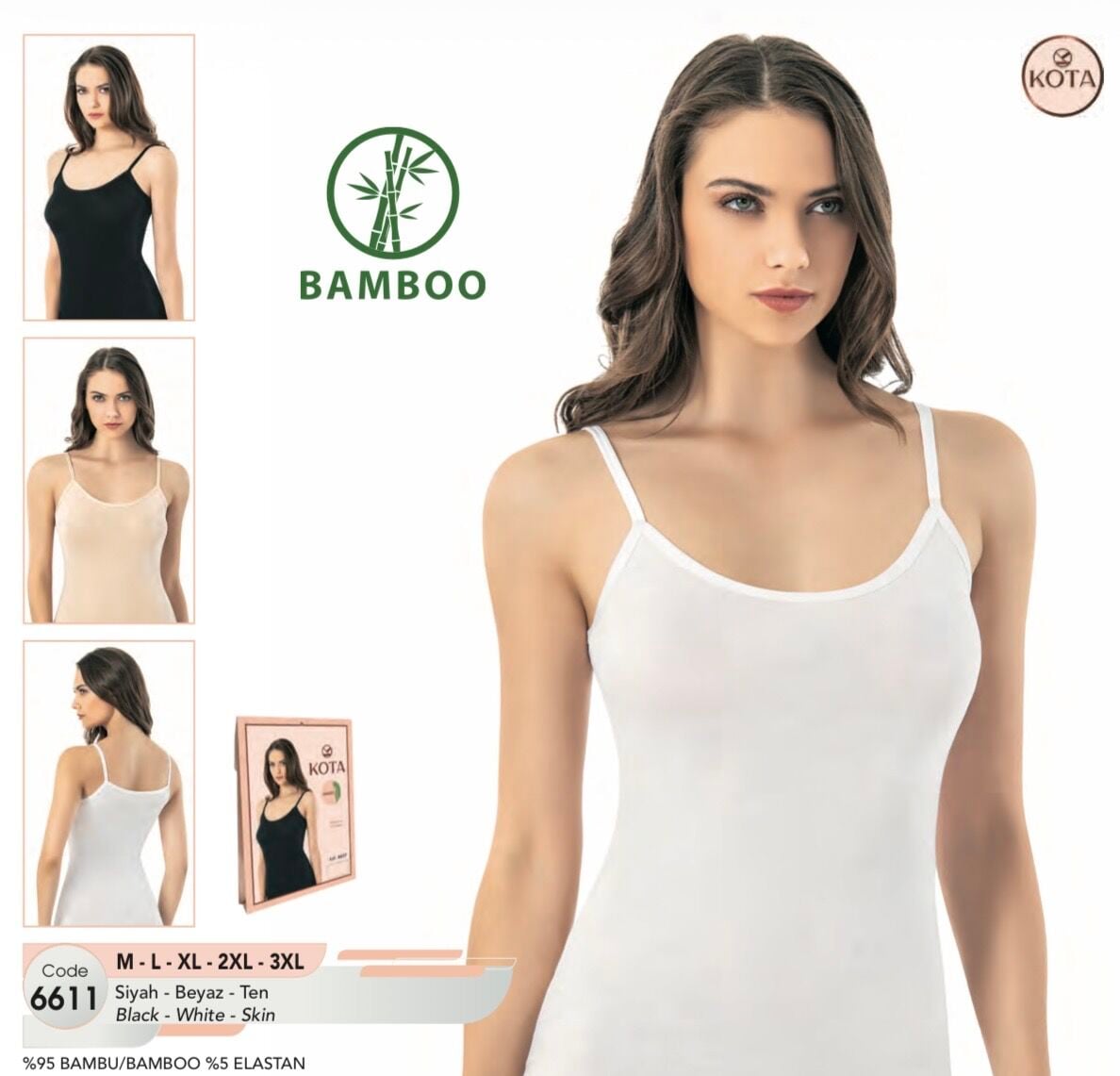 KOTA 6611 BAYAN İP ASKILI BAMBU ATLET 2XL-3XL
