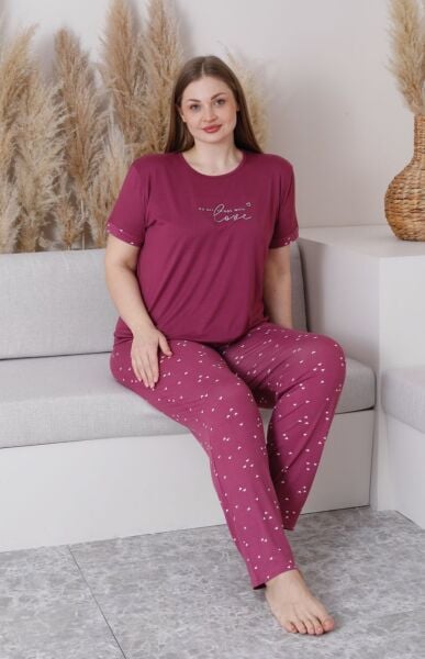 PİJAMONİ 7665-4 MİLAN BATTAL KISA KOL PİJAMA TAKIM