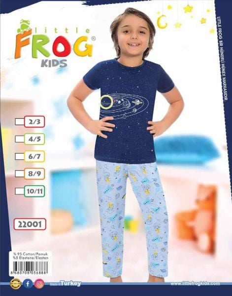 FROG 22001 ERKEK ÇOCUK KISA KOL PİJAMA TK 3-11 YŞ