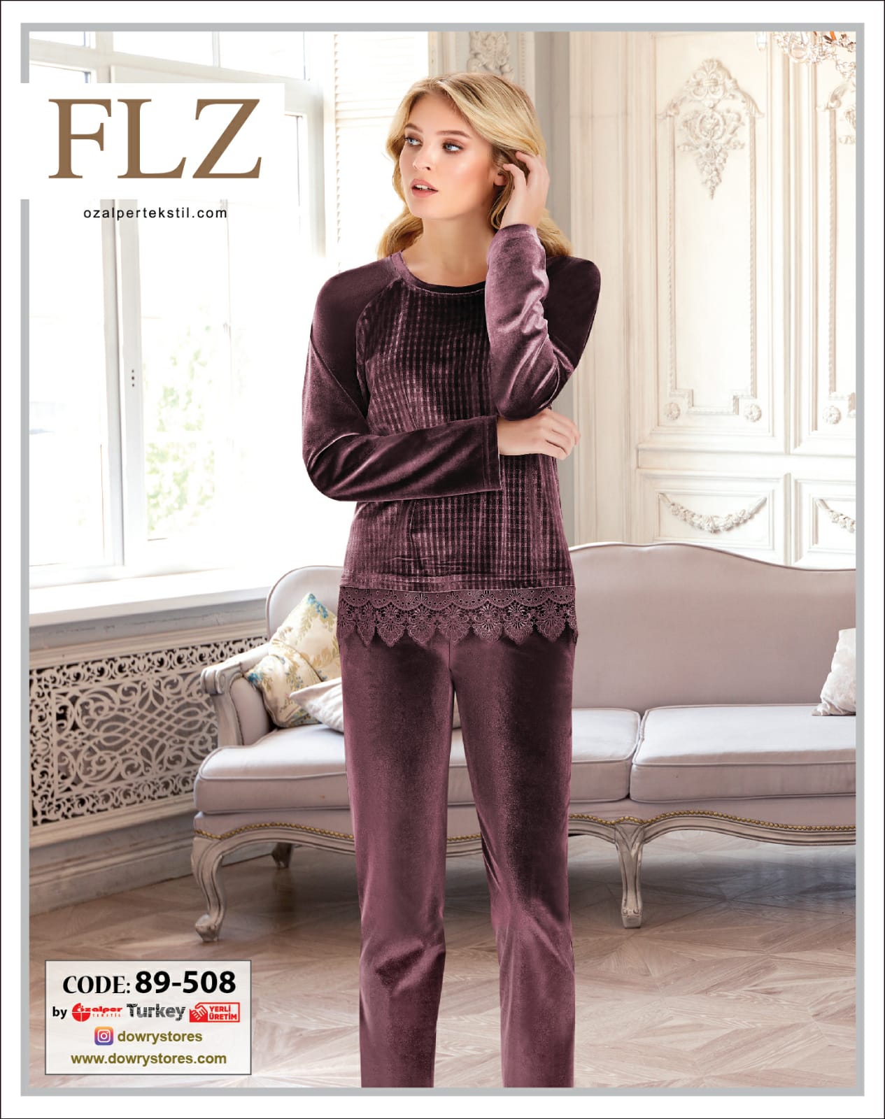 FLZ 89-508 BAYAN KADİFE PİJAMA TAKIM