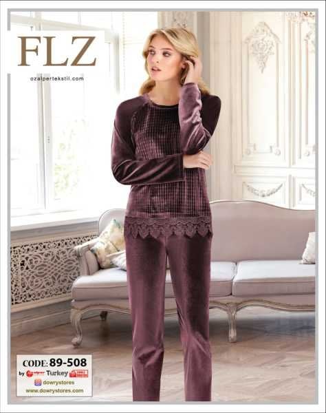 FLZ 89-508 BAYAN KADİFE PİJAMA TAKIM