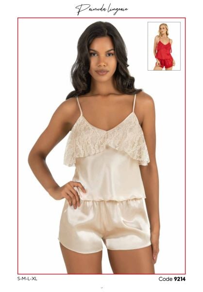 PRİMODA 9214 SATEN ŞORT TAKIM