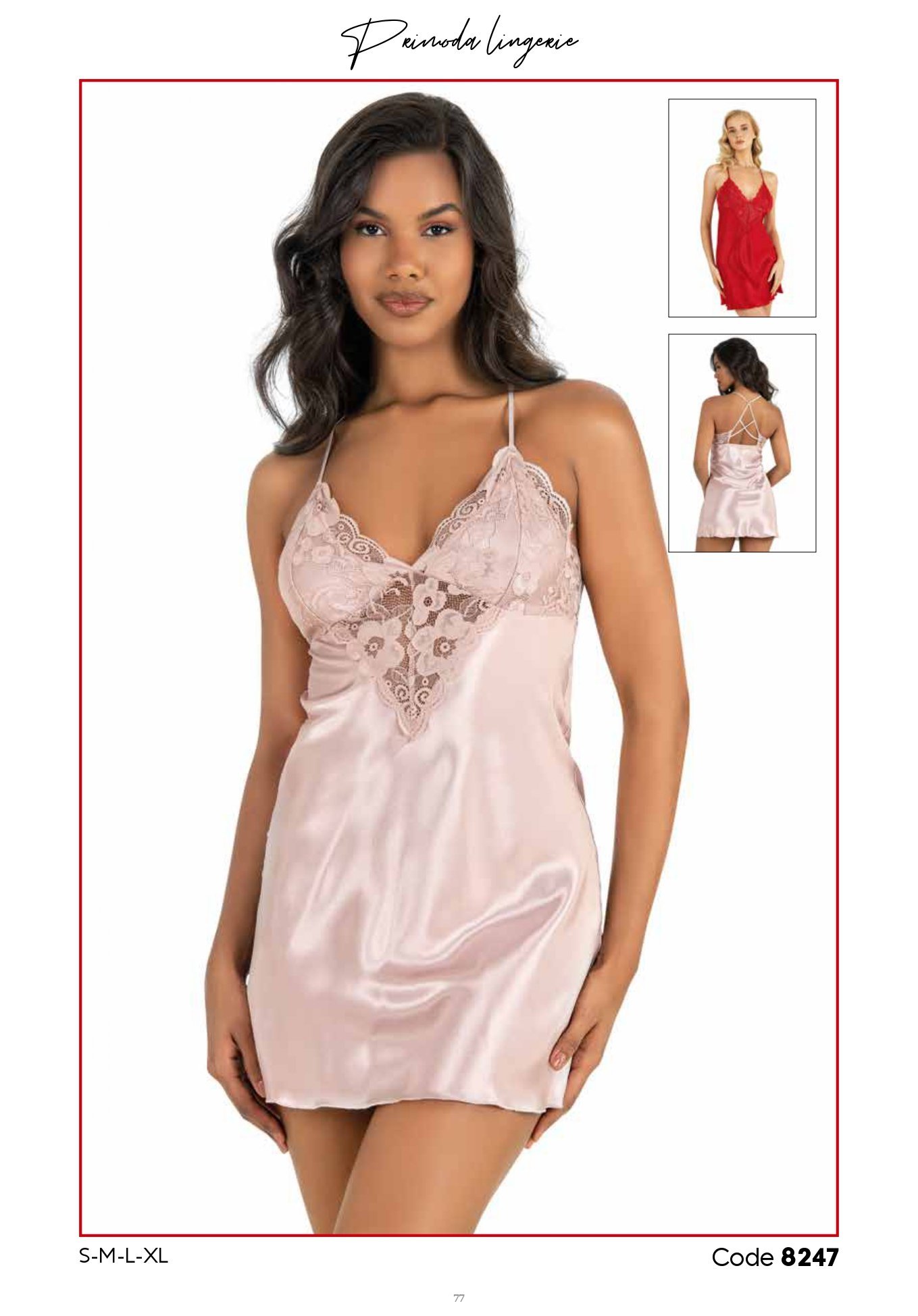 PRİMODA 8247 SATEN KISA GECELİK