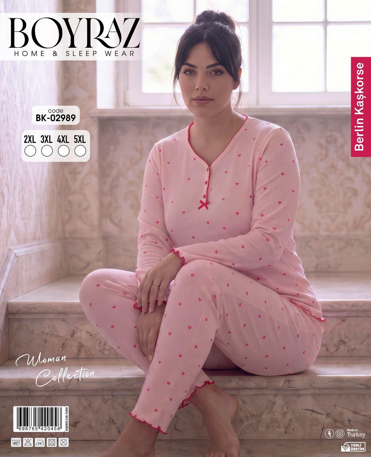 BOYRAZ 02989 BAYAN BERLİN İNTERLOK PİJAMA TAKIMI