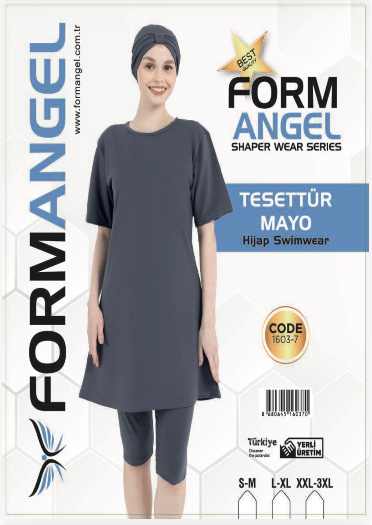 FORM ANGEL 1603-7 K.KOL LİKRALI DÜZ TESETTÜR MAYO
