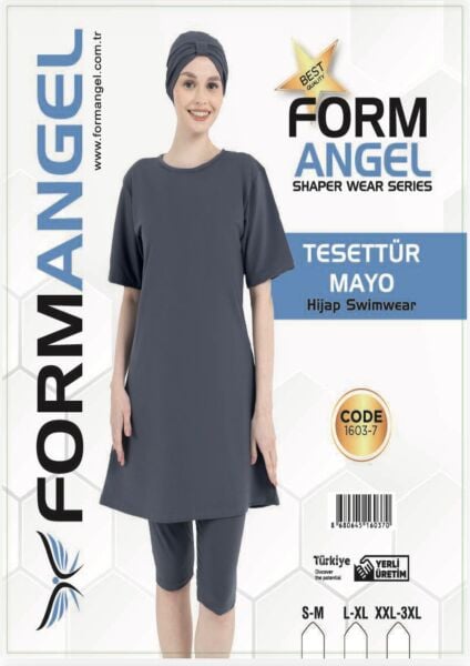 FORM ANGEL 1603-7 K.KOL LİKRALI DÜZ TESETTÜR MAYO