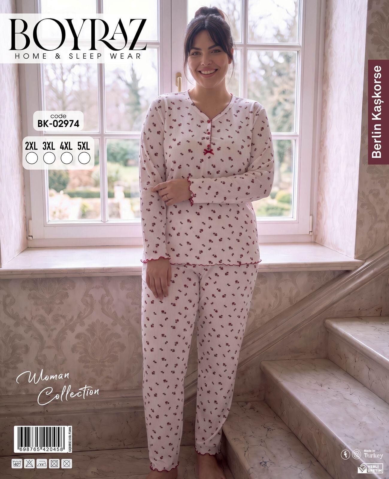 BOYRAZ 02974 BAYAN BERLİN İNTERLOK PİJAMA TAKIMI