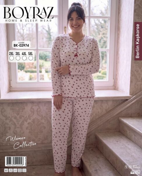 BOYRAZ 02974 BAYAN BERLİN İNTERLOK PİJAMA TAKIMI